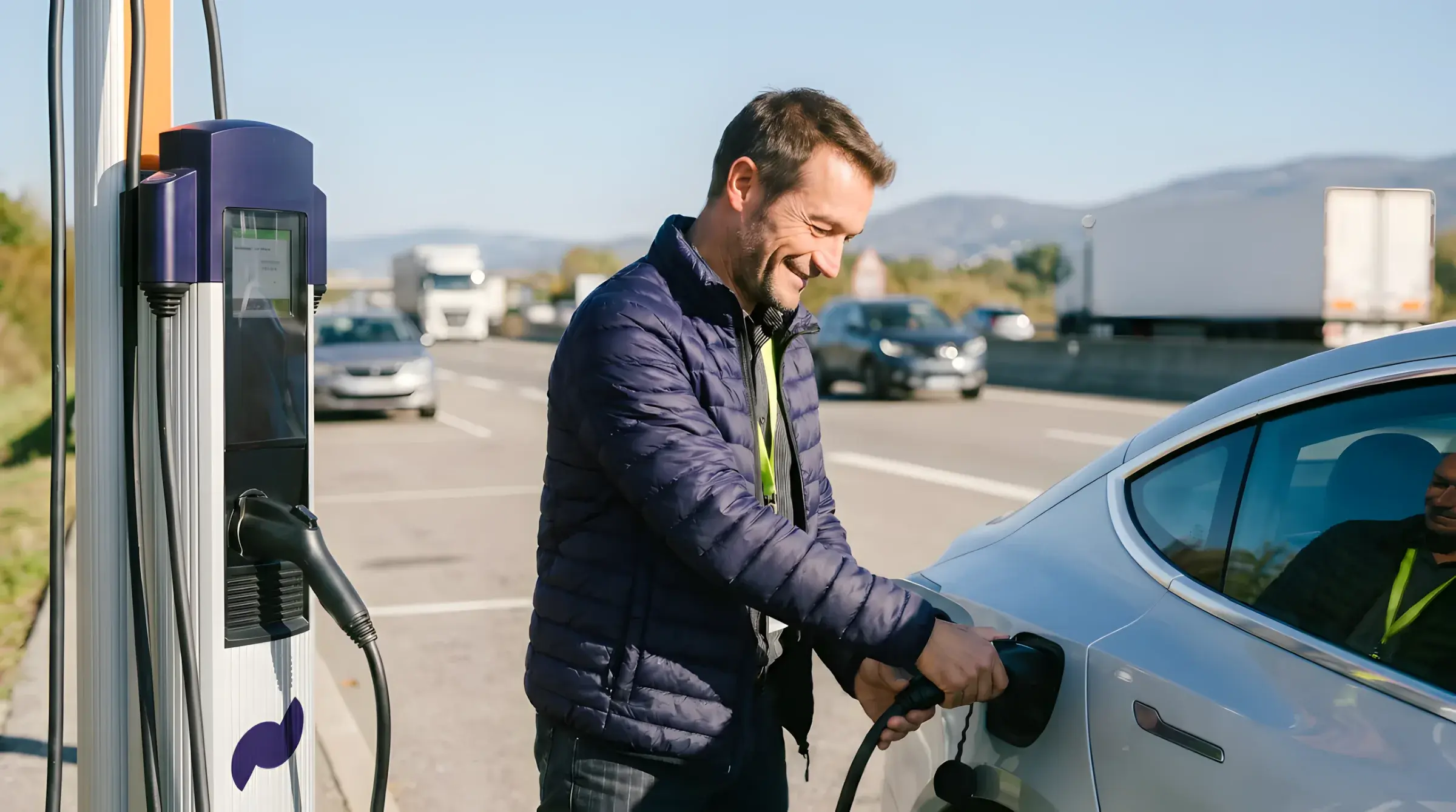 Flotte de véhicules et borne de recharge électrique avec Greenway