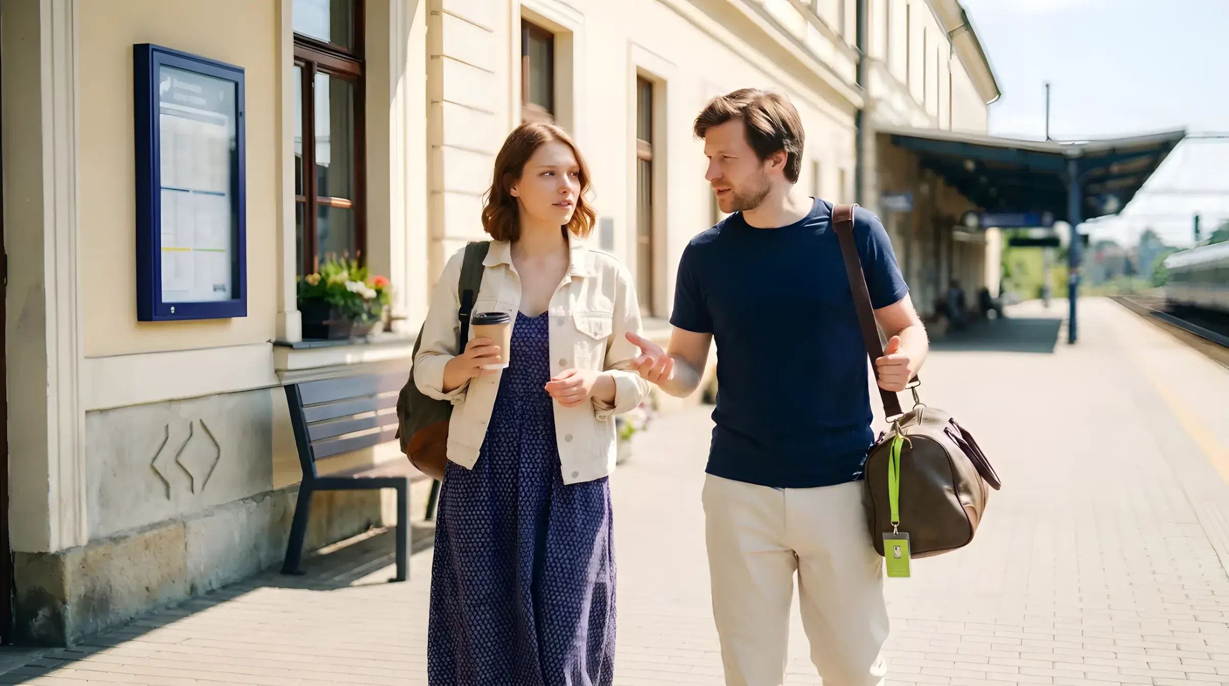 Collaborateurs en déplacement professionnel avec la carte Greenway Corporate